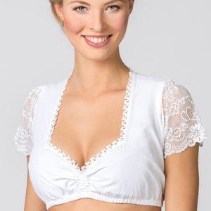 3033 Creme Crop Top Dirndl Blouse